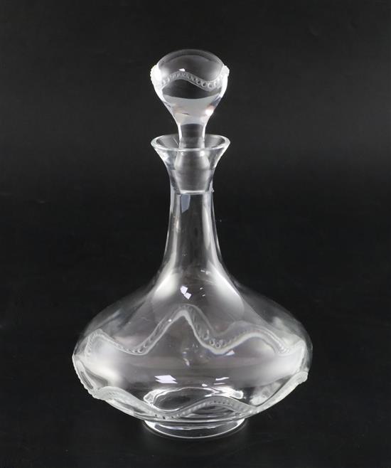 A Lalique Crystal Champs de Mars decanter and stopper H 25cm